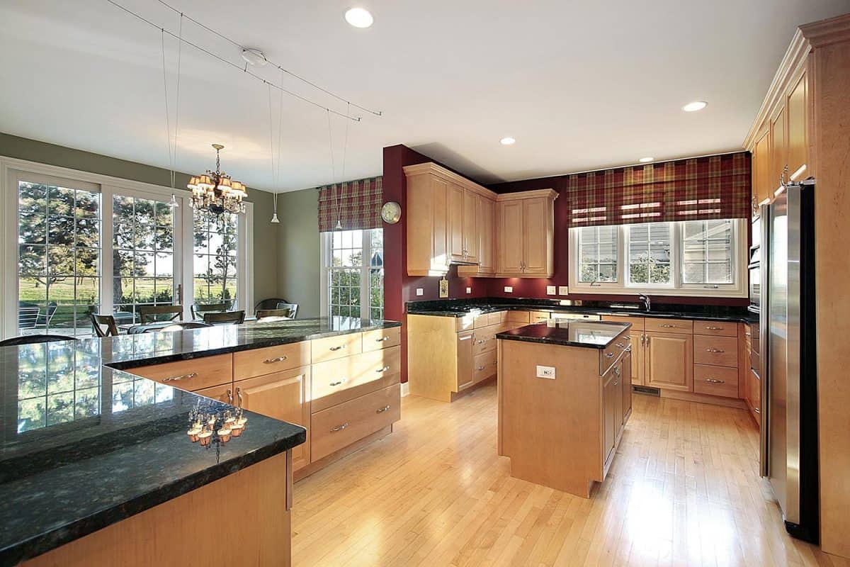 Kitchen with golf course view