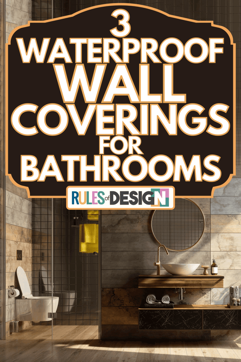 Luxury bathroom interior with shower, toilet and mirror, 3 Waterproof Wall Coverings For Bathrooms