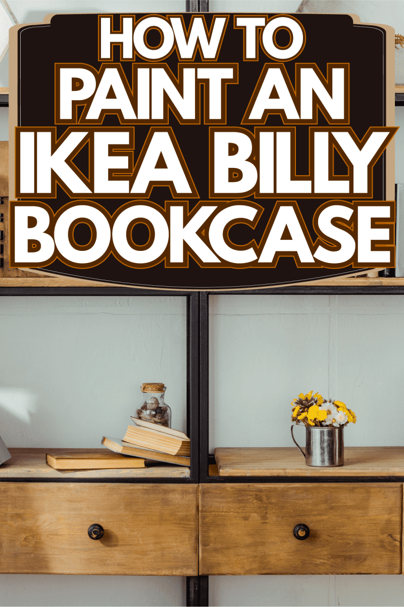 A tall metal and wooden combined bookcase, How To Paint An Ikea Billy Bookcase