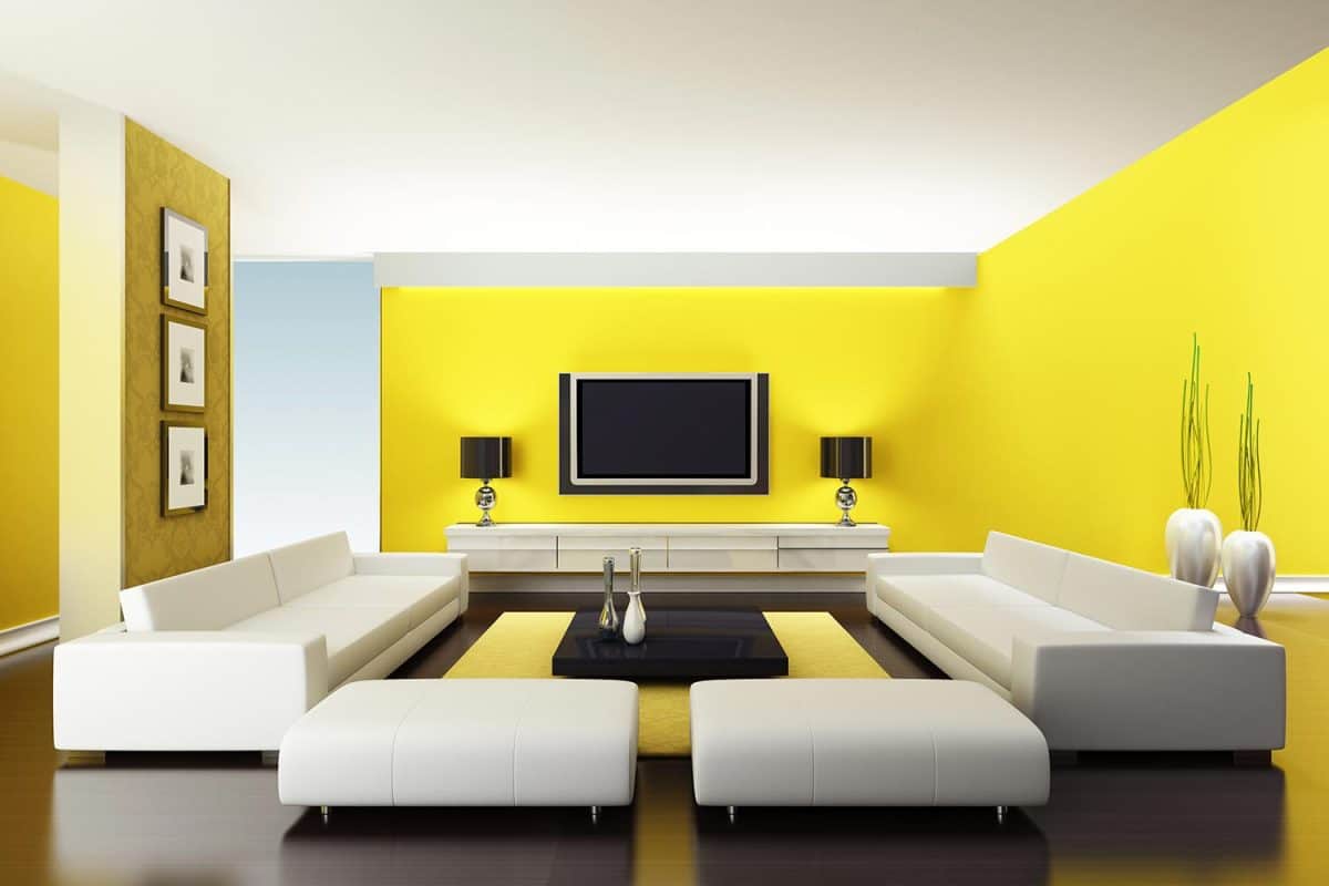 Modern yellow livingroom