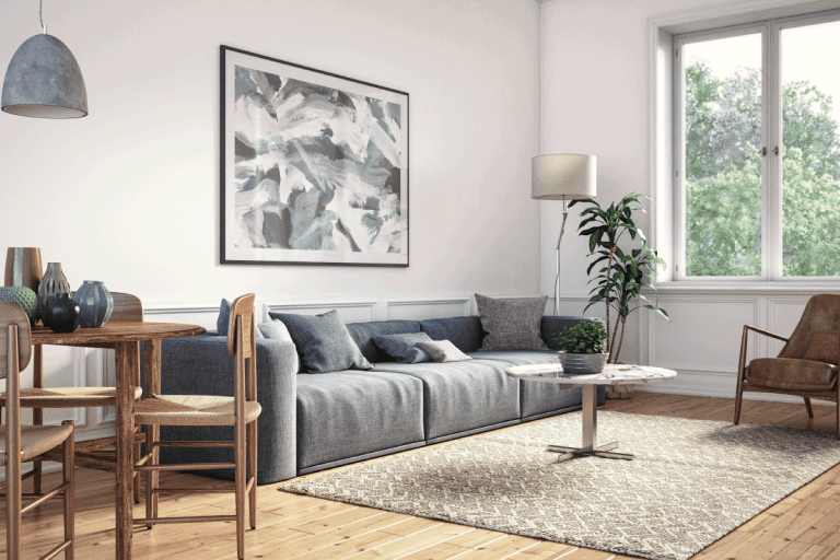 Scandinavian interior design living room with gray and brown colored furniture and wooden elements. 11 Living Room Color Schemes With Gray Furniture