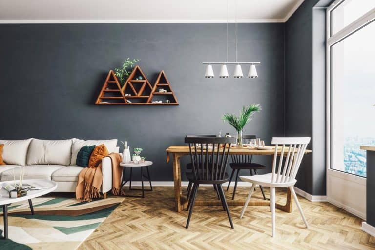 Scandinavian style living and dining room, What Color Furniture Goes With Gray Walls?
