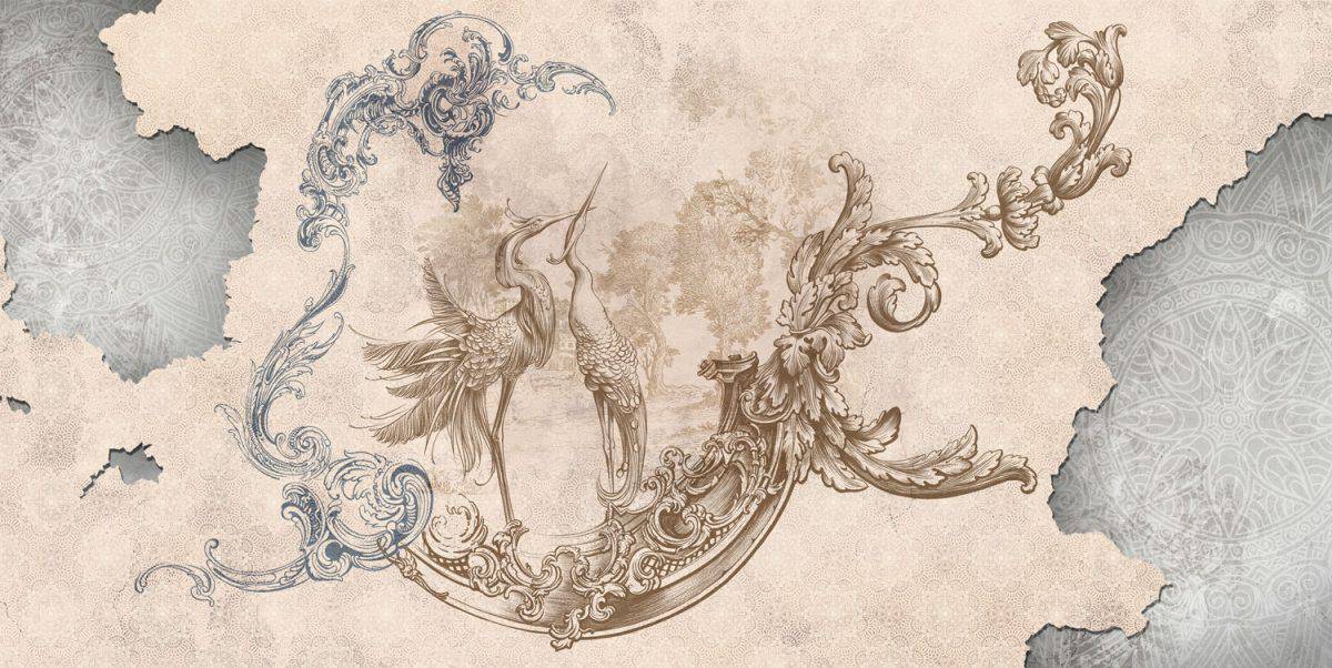 Wall mural, wallpaper, in the style of classic, baroque, modern, rococo. 