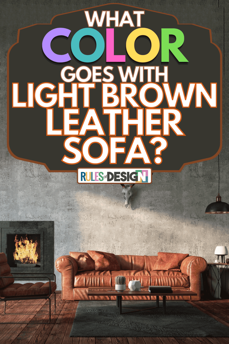 Loft interior with leather sofa, What Color Goes With Light Brown Leather Sofa?