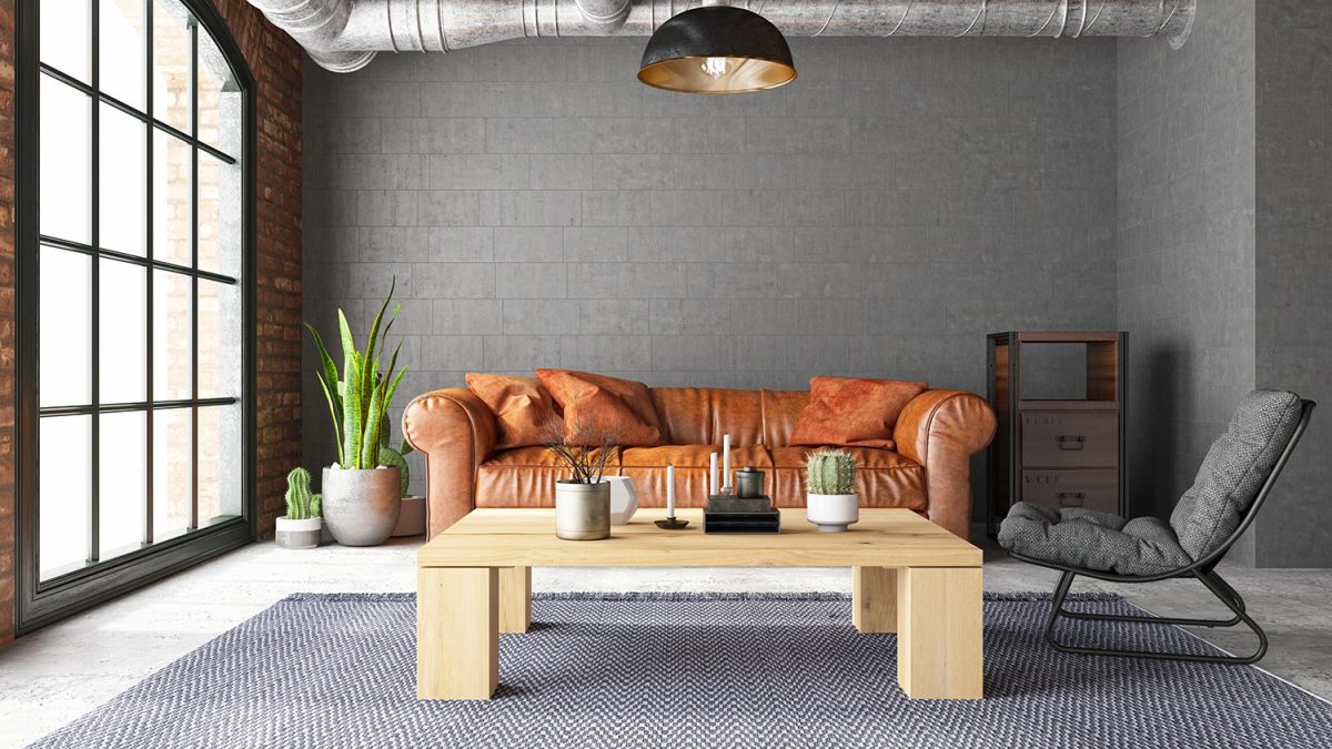 Loft Interior with leather sofa