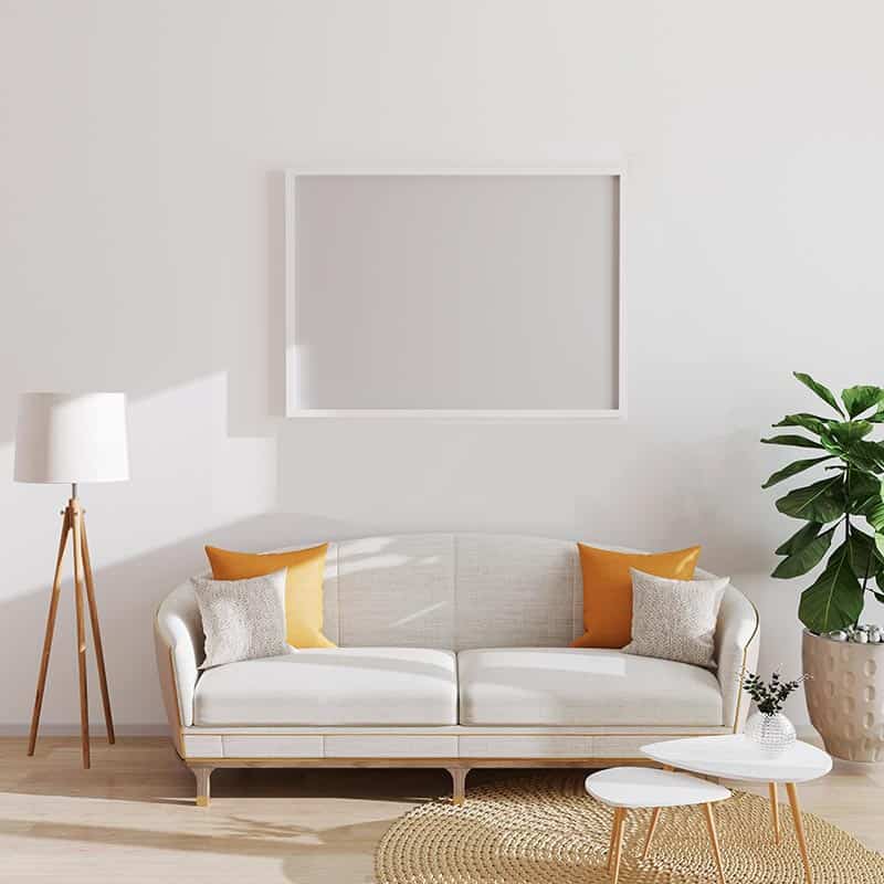 Picture blank frame in modern minimalistic interior