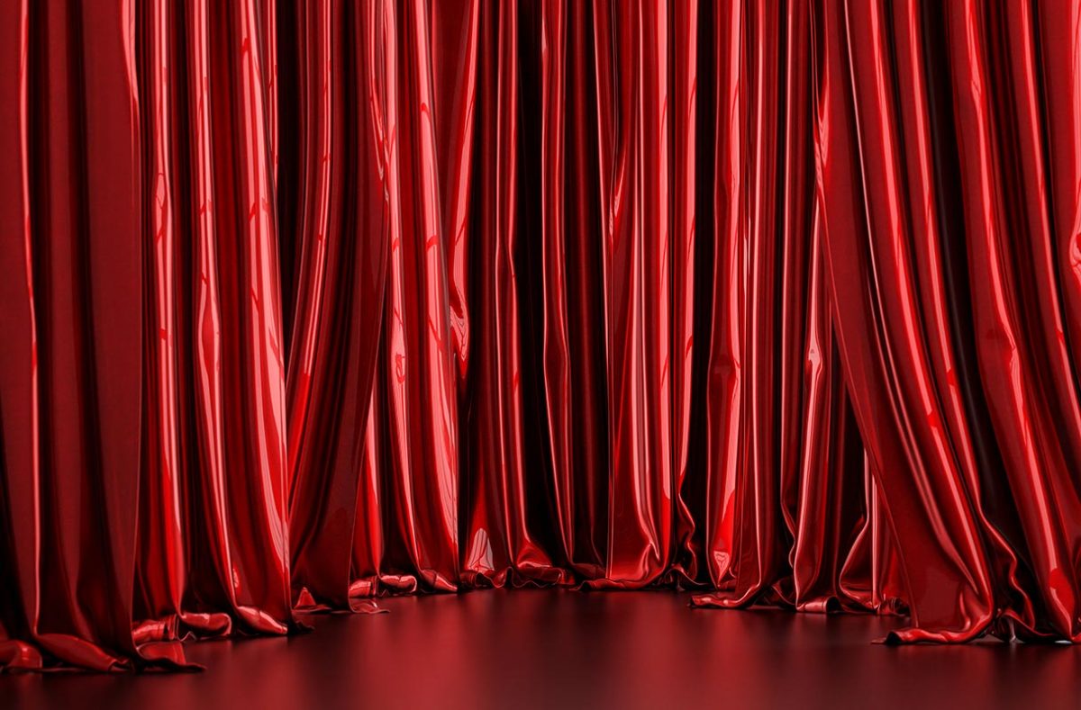 Red metallic curtain