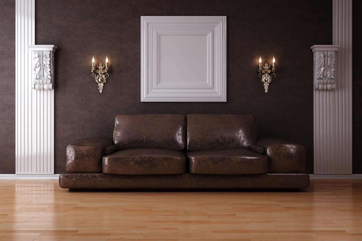 Sofa in luxury Interior Against Wall