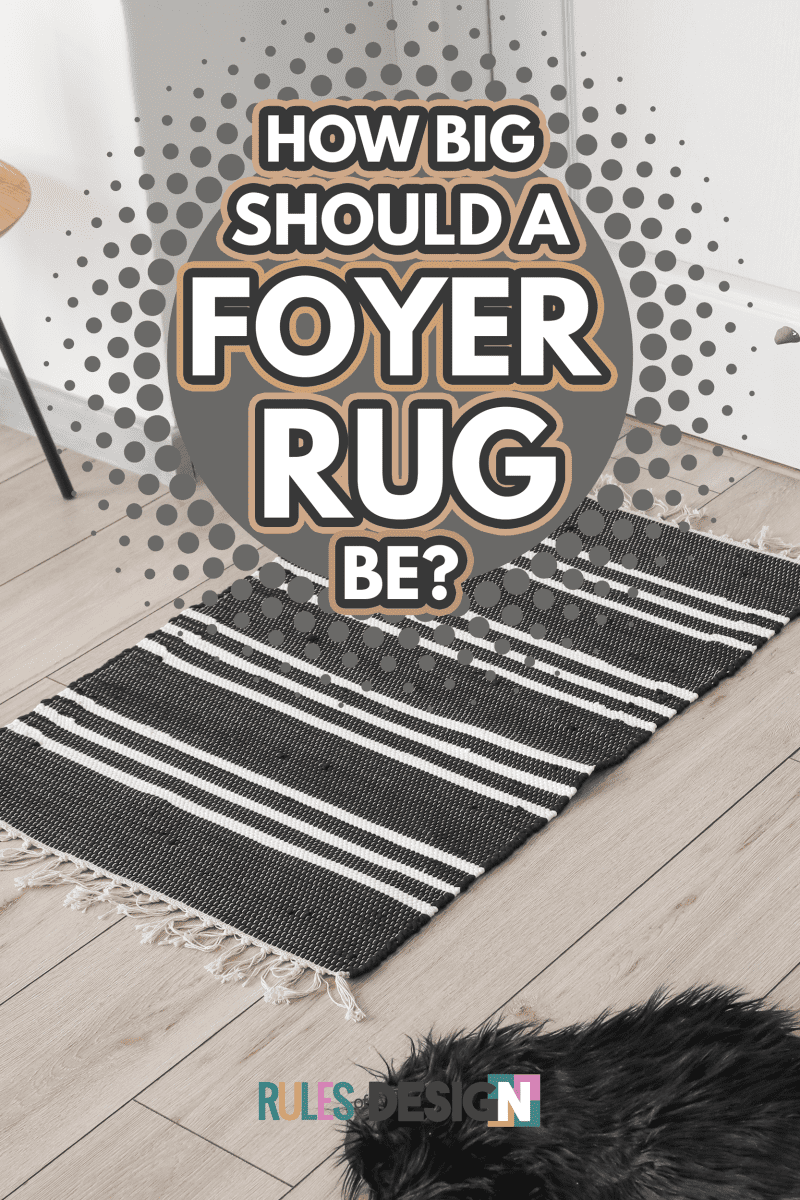Stylish interior of modern hall with rugs - How Big Should A Foyer Rug 