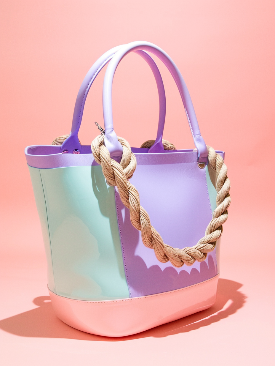 A pastel beach bag capacious enough to hold essentials