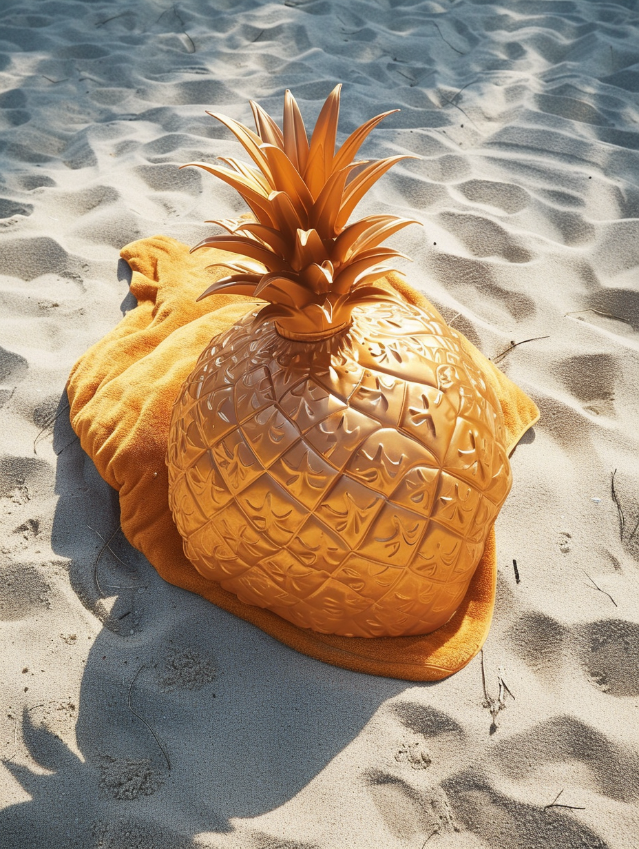 A pineapple-shaped beach towel for a fun beach day