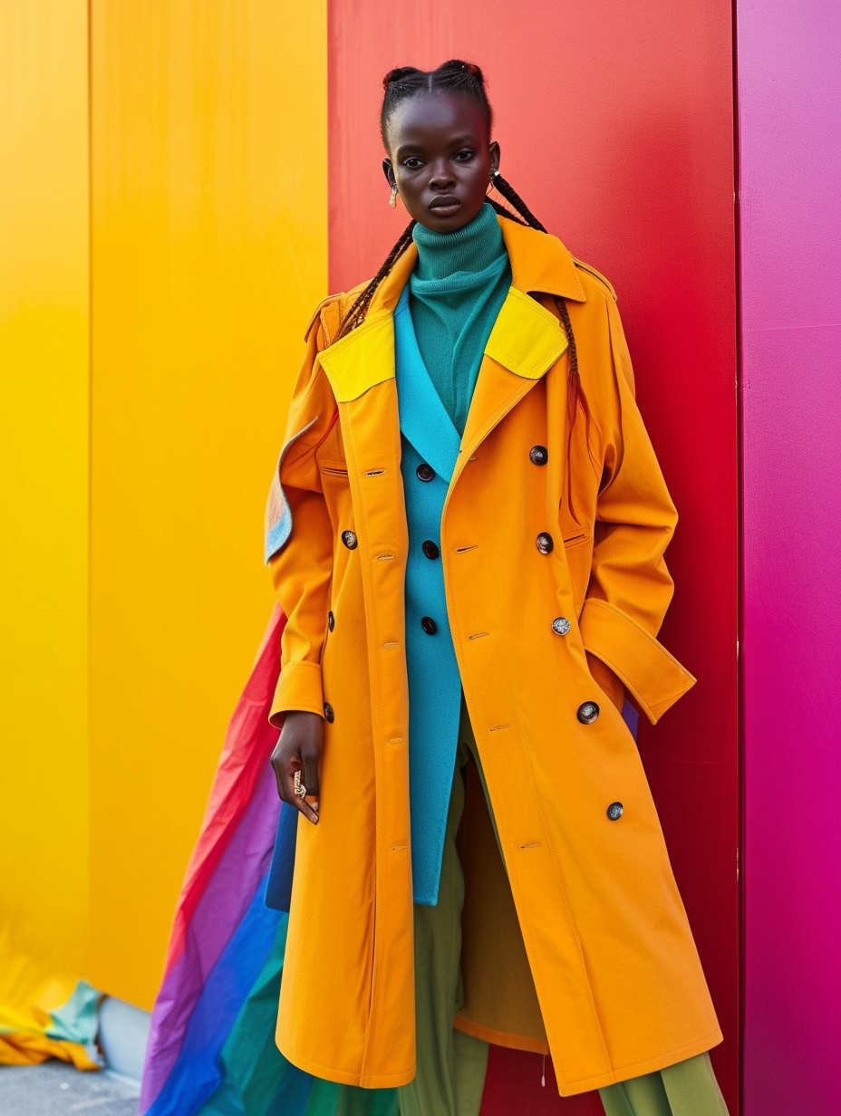 Androgynous fashion with a rainbow color palette