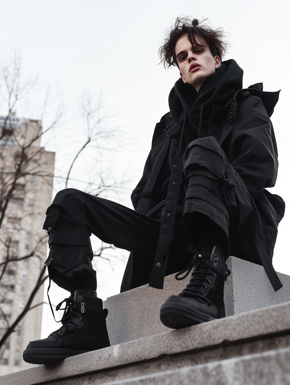 Androgynous fashion with an urban streetwear influence