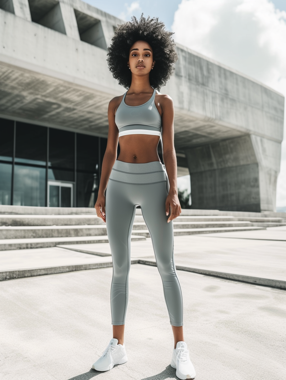 Athleisure style with a seamless sports bra and matching high-waisted leggings
