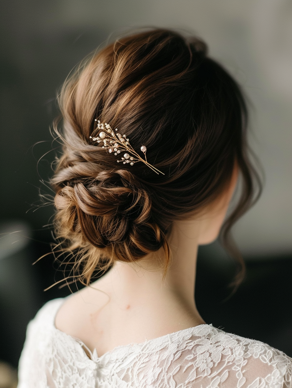 Conjure an image of an understated, minimalist, pearl hair pin