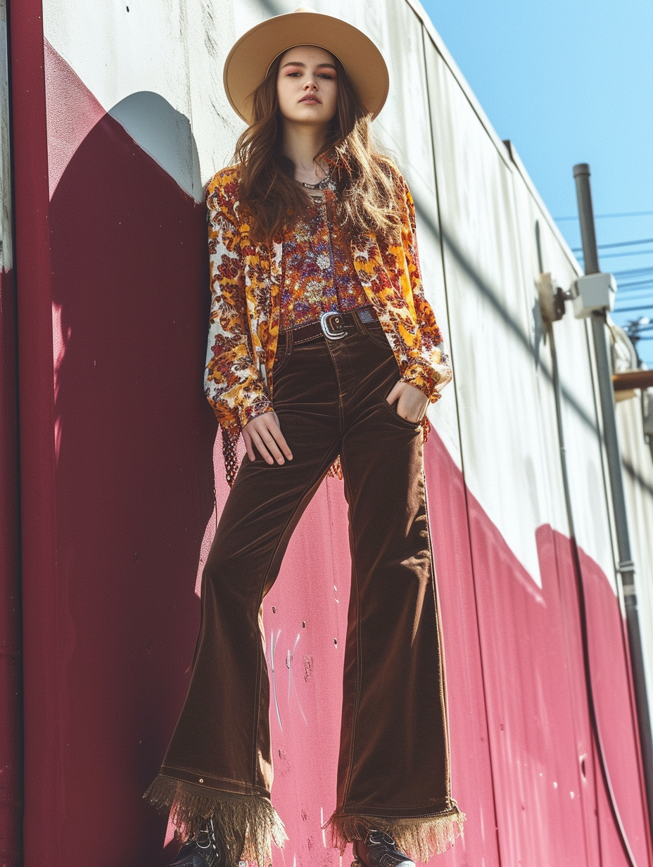 Create an androgynous look with a flare for bell-bottoms