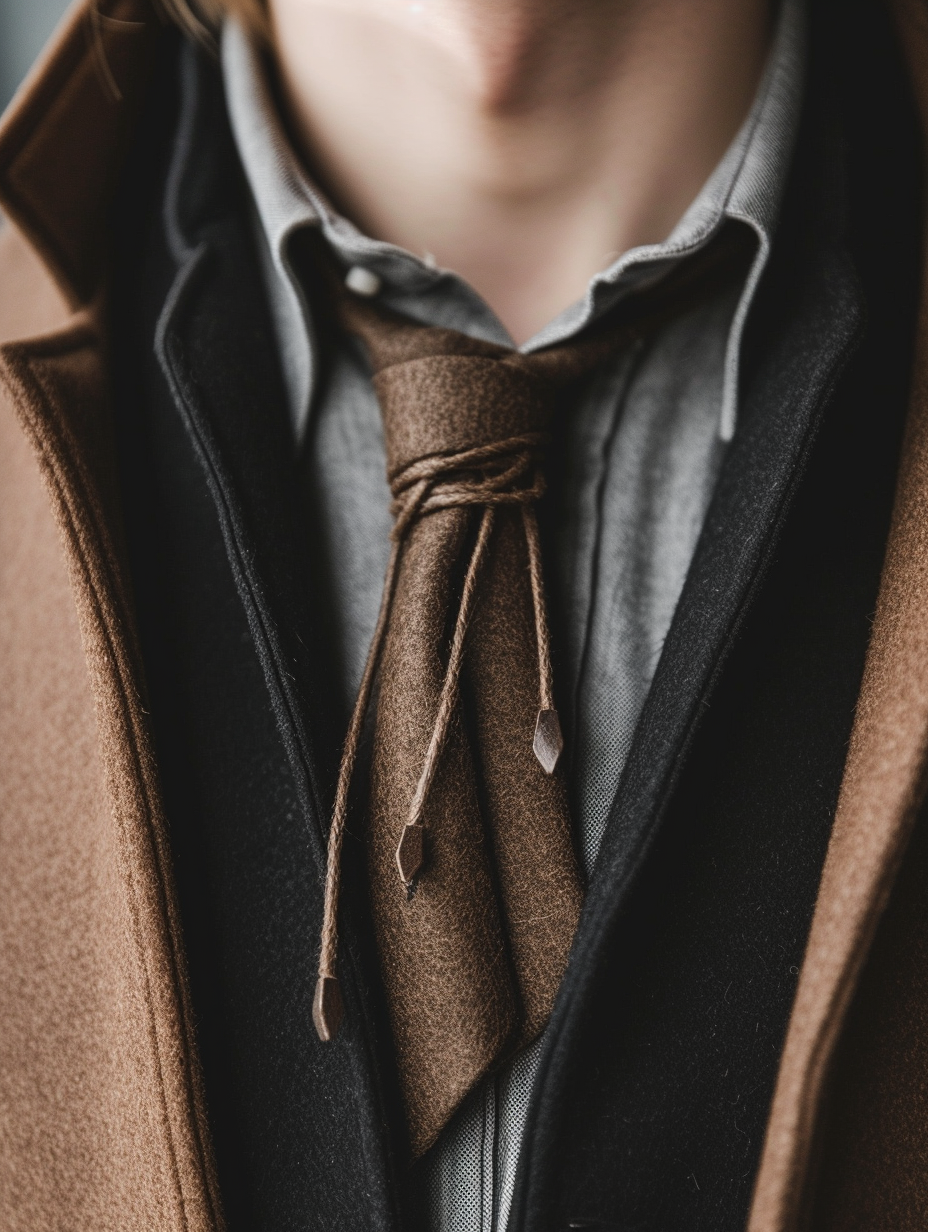 Depict a classy minimalist bolo tie with a simple design