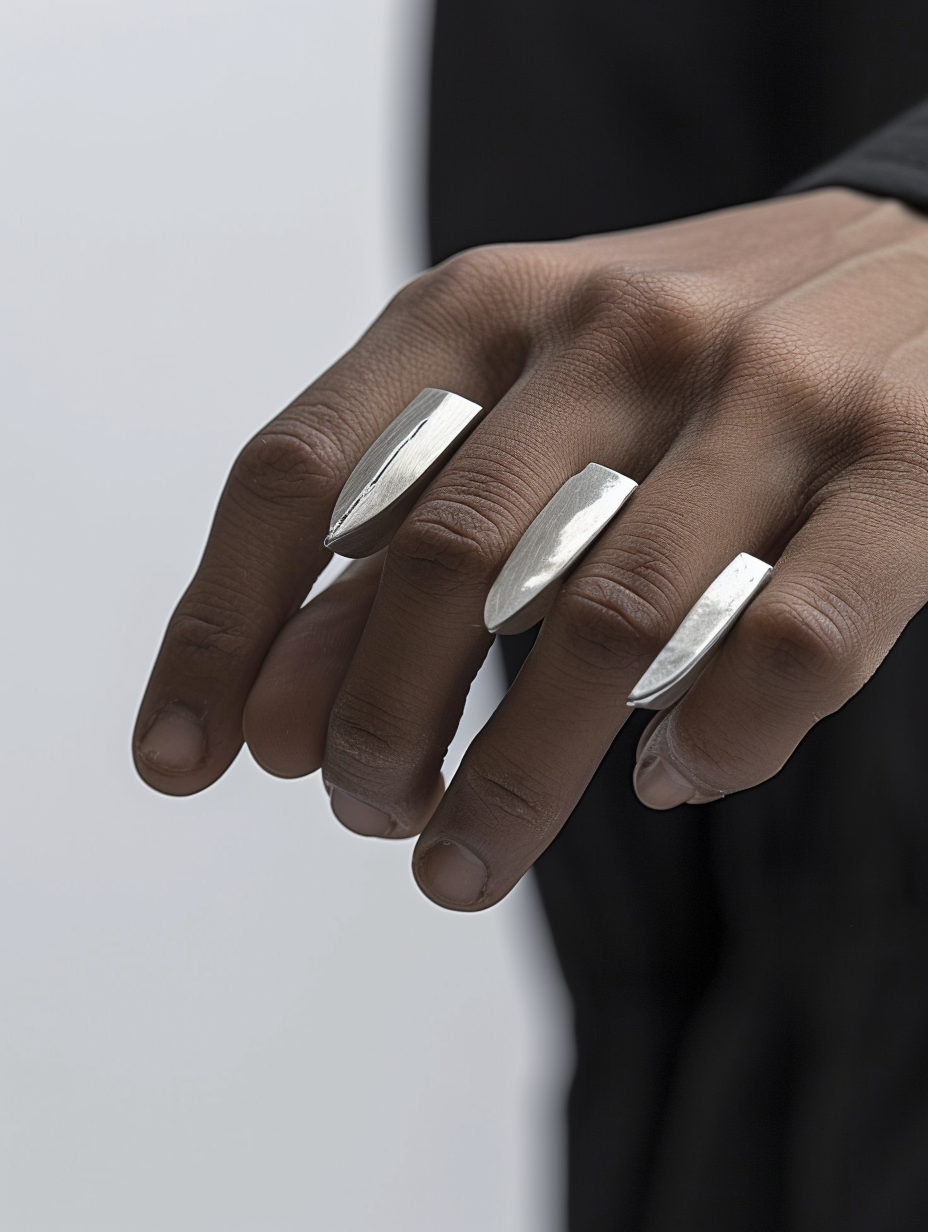 Envision a minimalist double finger silver ring