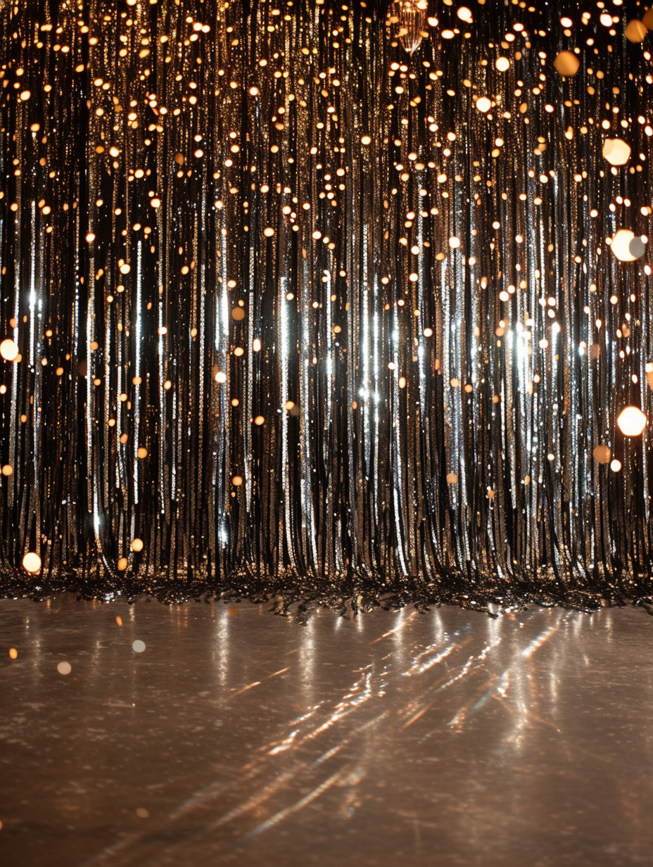 Extra large sequin backdrop at a Hollywood themed party