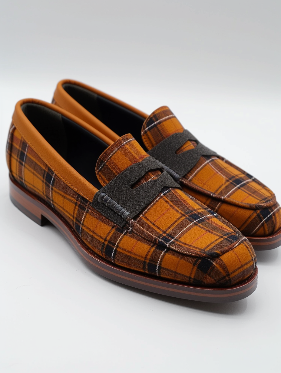 Fashionable picture of a plaid loafer