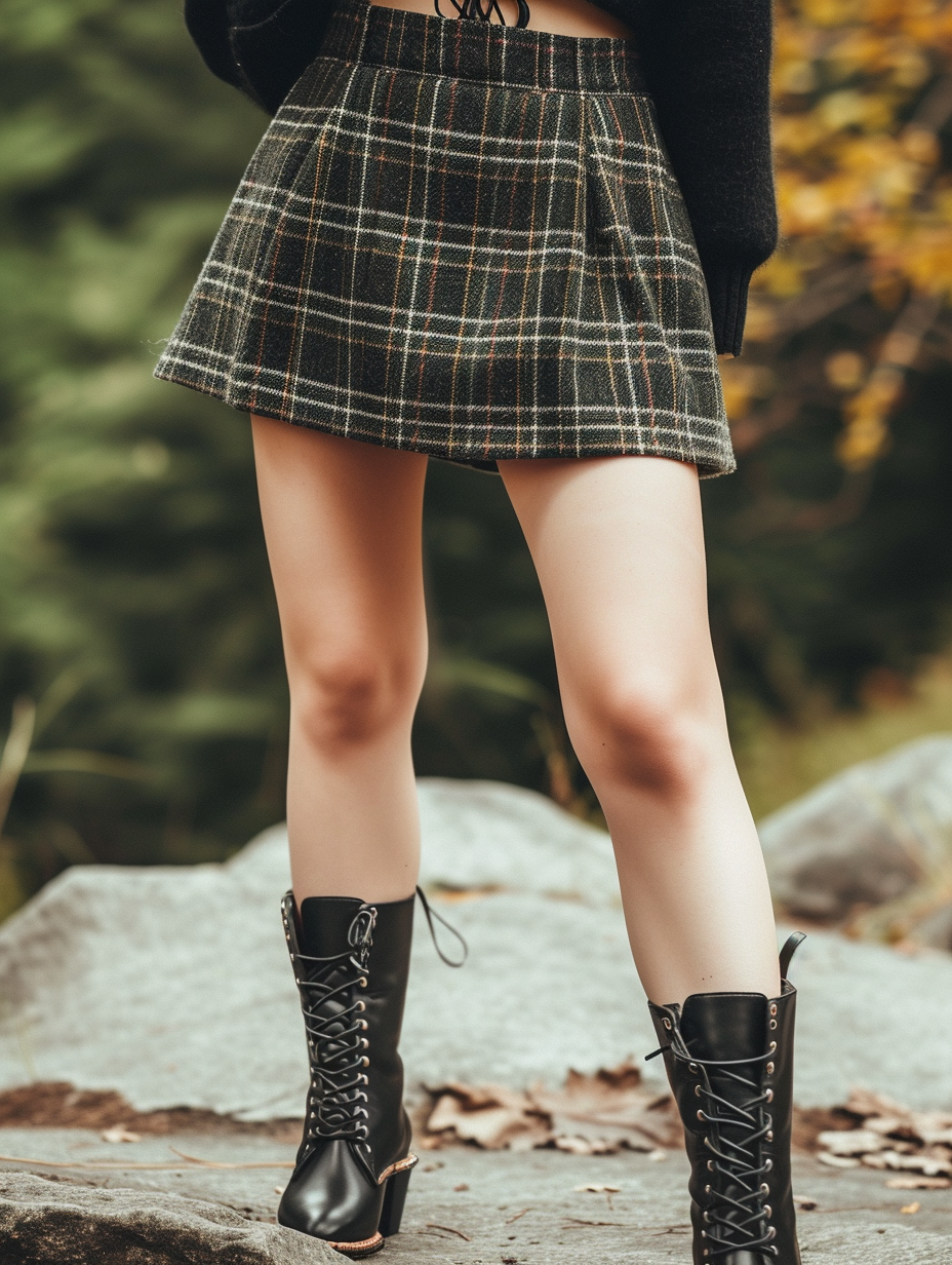 Modern image of a classic plaid mini skirt