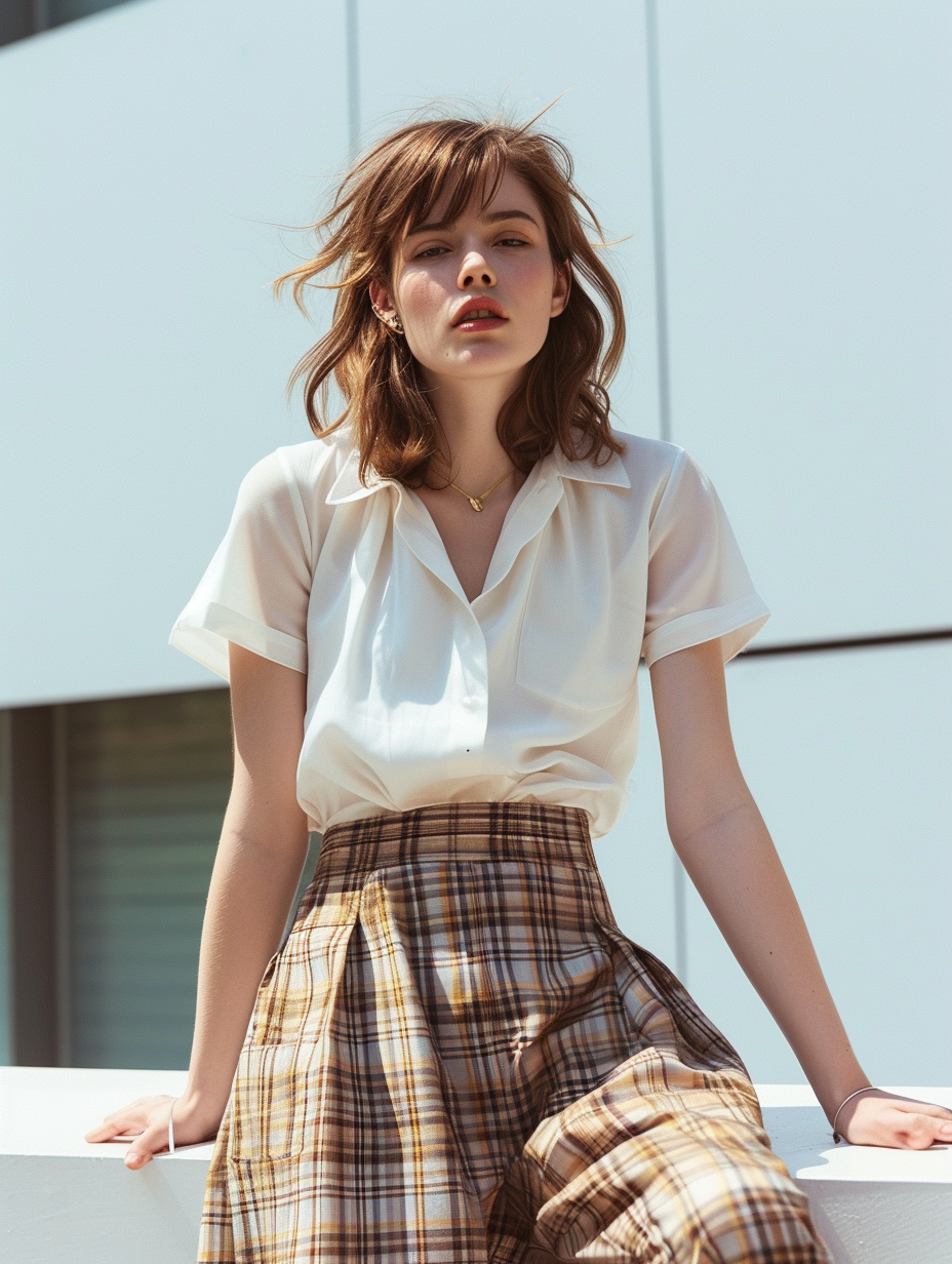 Muted plaid culottes