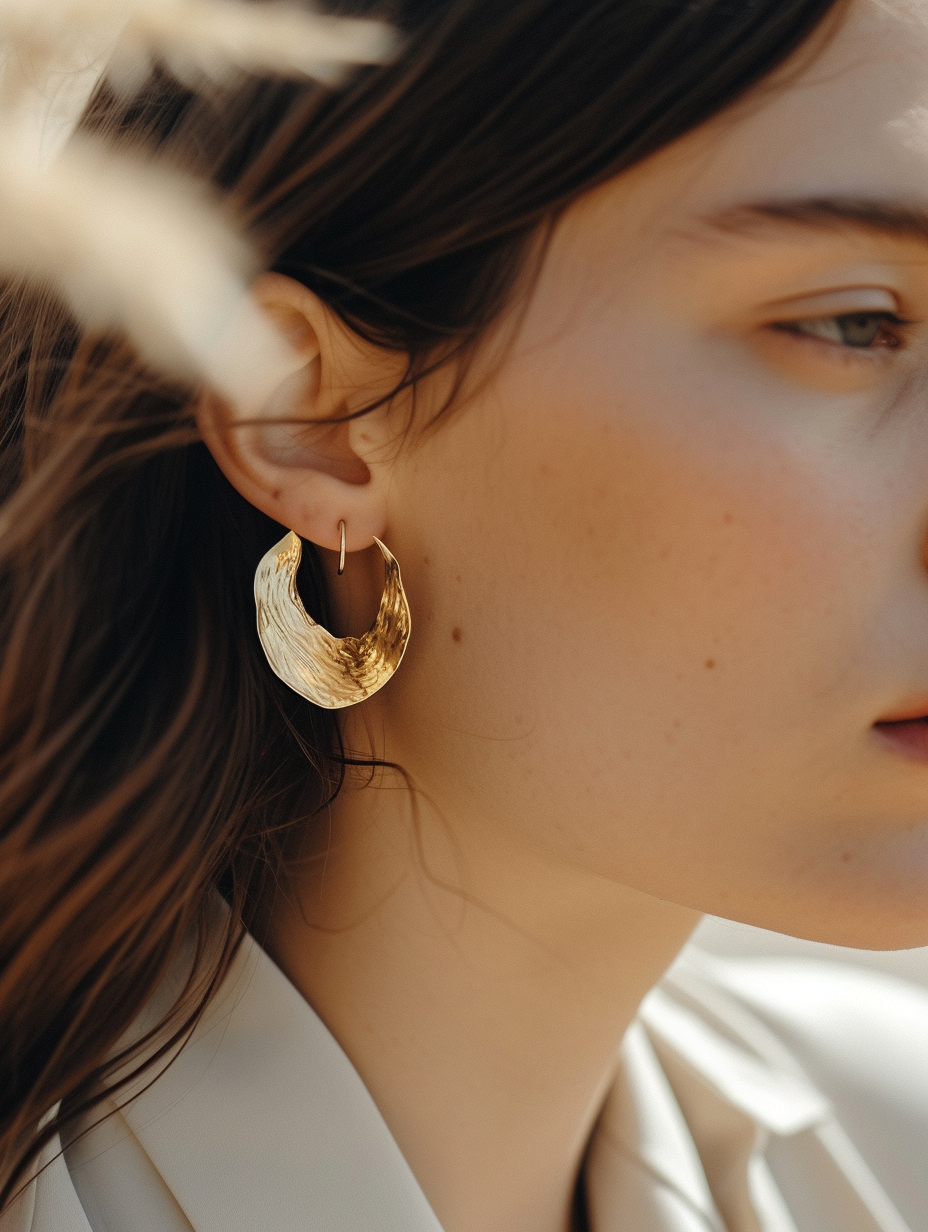 Picture a pair of minimalist, hoop earrings with a touch of gold