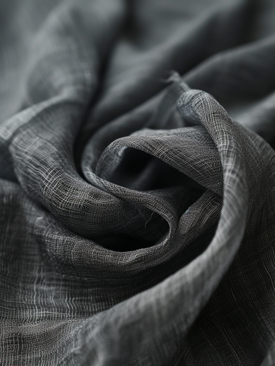Picture a trendy, minimalist scarf in charcoal gray tones
