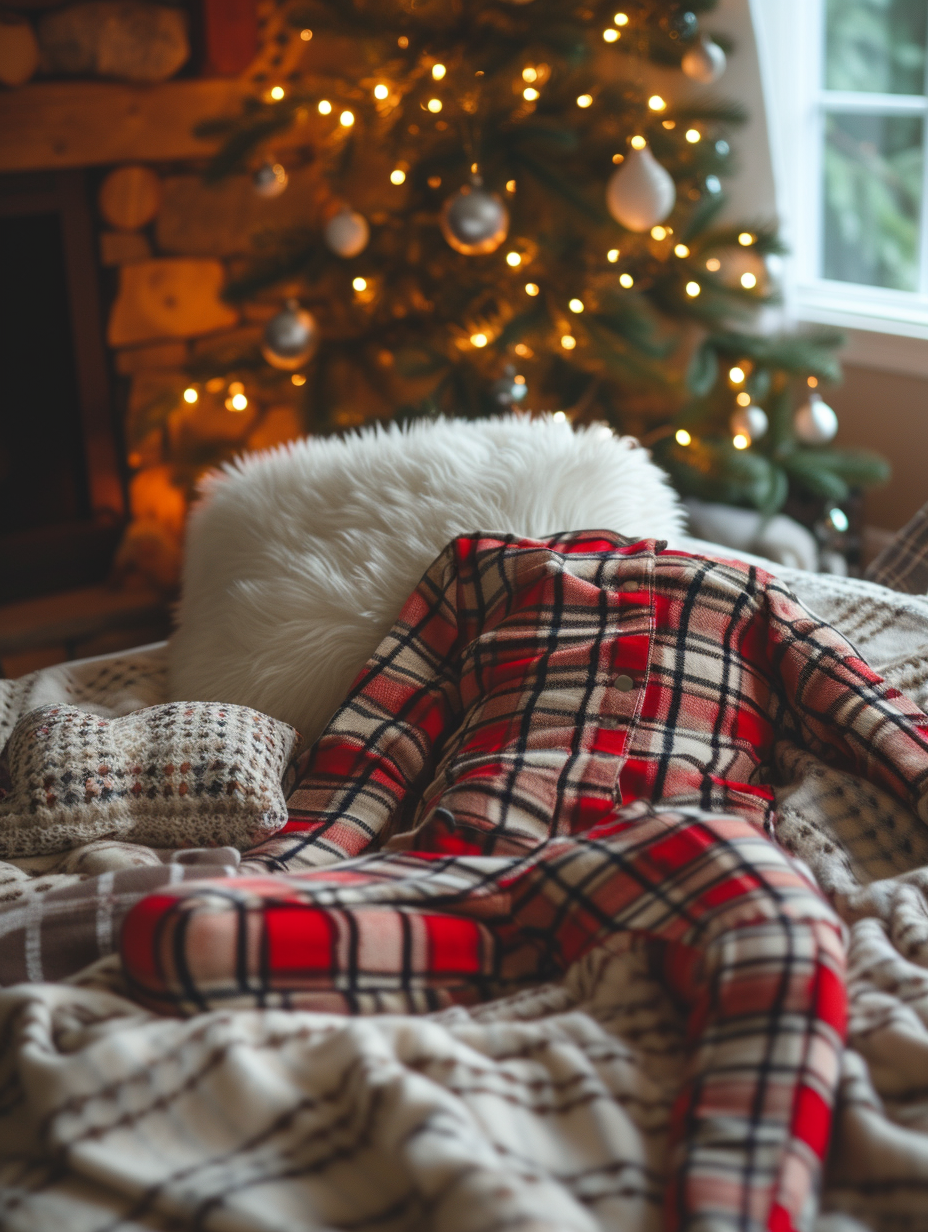 Picture of a comfy plaid pajama set