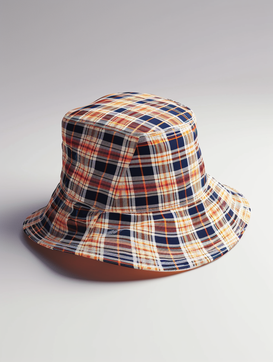 Rendered image of a plaid bucket hat