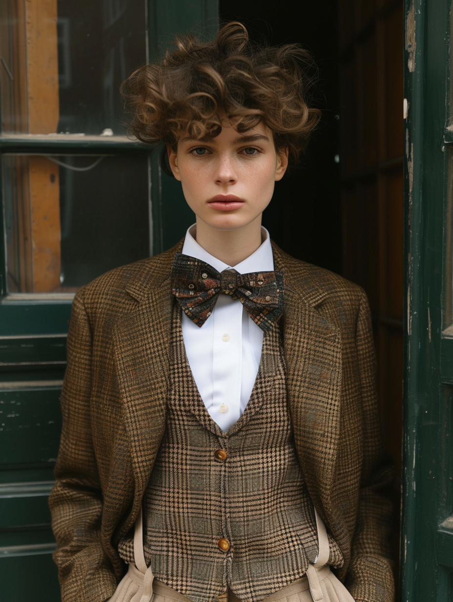 Showcase a preppy style androgynous look